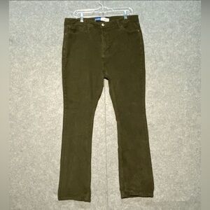 Old Navy extra high rise Olive green Corduroy women Pants kicker boot cut